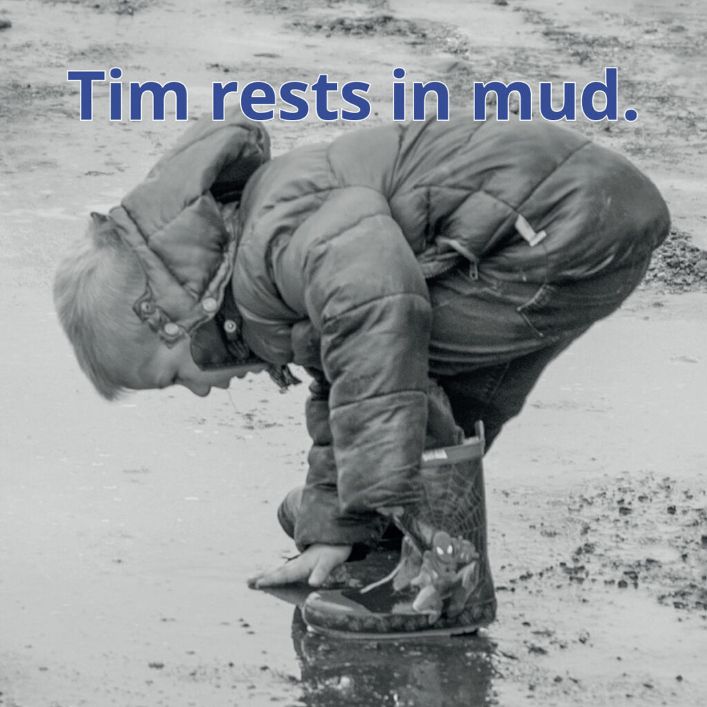 Mud reader image of child playing in mud puddle